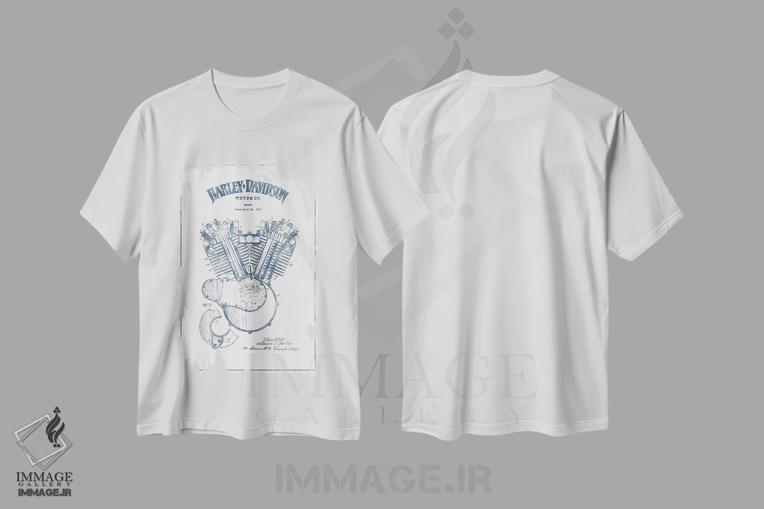 تیشرت طرح دار موتورسیکلت های هارلی-دیویدسون۱، وینتیج و رترو اثر پیکسل کهنه | immage.ir