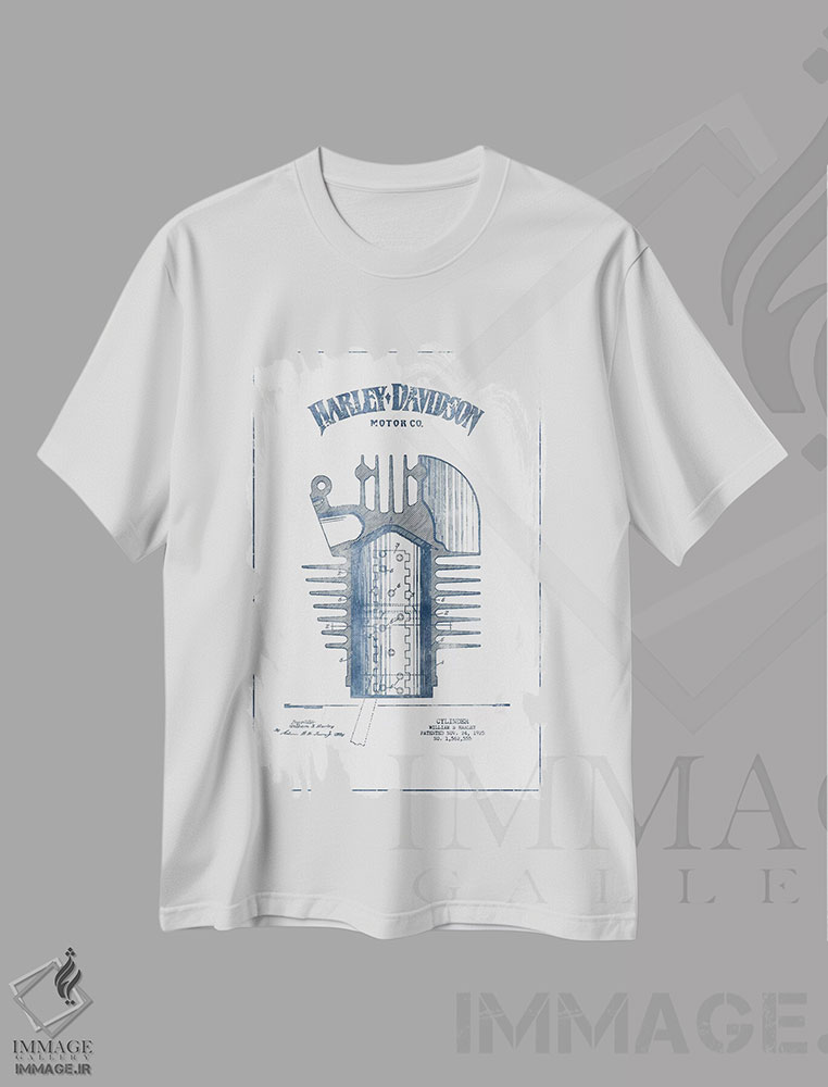 تیشرت طرح دار سیلندر موتورسیکلت های هارلی-دیویدسون، وینتیج و رترو اثر پیکسل کهنه | فروشگاه ایماژ