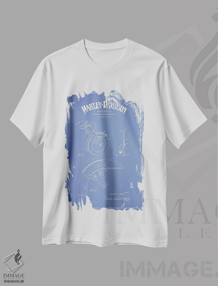 تیشرت طرح دار ساخت گلگیر موتورسیکلت های هارلی-دیویدسون، وینتیج و رترو اثر پیکسل کهنه | فروشگاه ایماژ