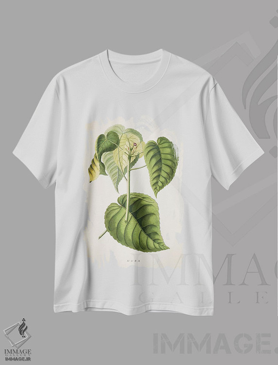 تیشرت طرح دار طرح گیاه شناسی هورا، تزئینی اثر پیکسل کهنه | فروشگاه ایماژ