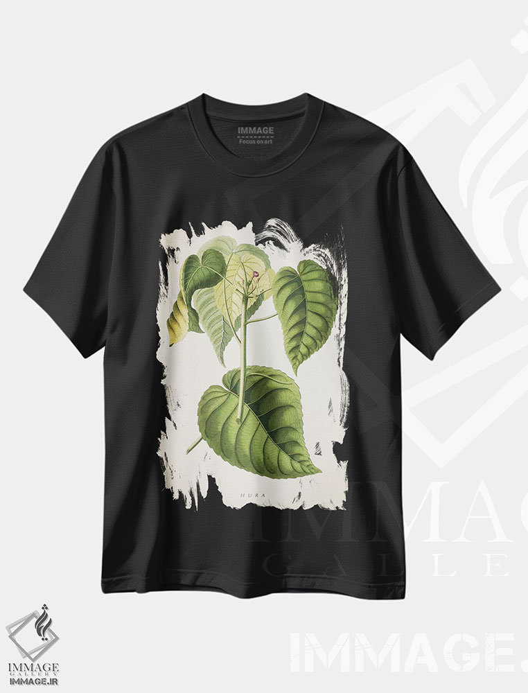 تیشرت طرح دار طرح گیاه شناسی هورا، تزئینی اثر پیکسل کهنه | immage.ir