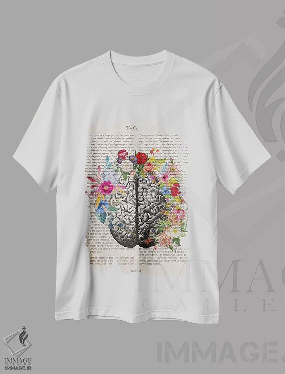 تیشرت طرح دار مخ، تزئینی اثر پیکسل کهنه | immage.ir