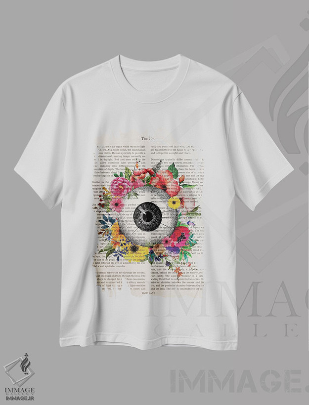تیشرت طرح دار چشم، تزئینی اثر پیکسل کهنه | فروشگاه ایماژ