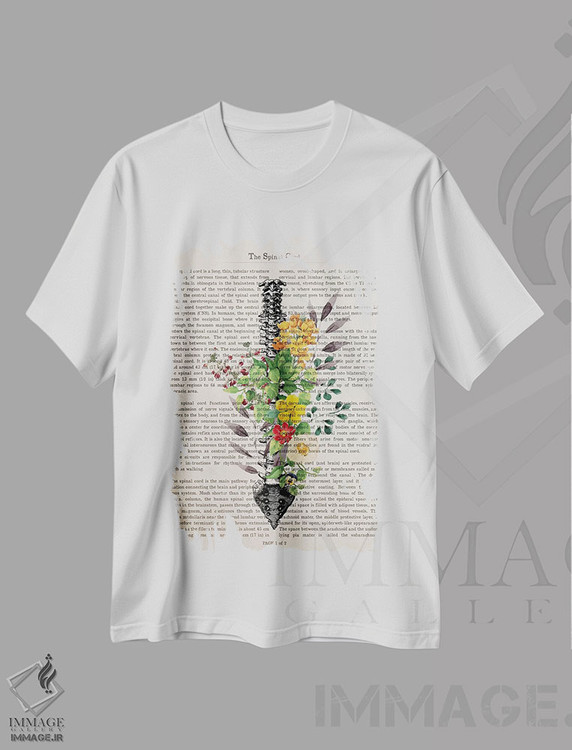 تیشرت طرح دار طناب نخاعی، تزئینی اثر پیکسل کهنه | immage.ir