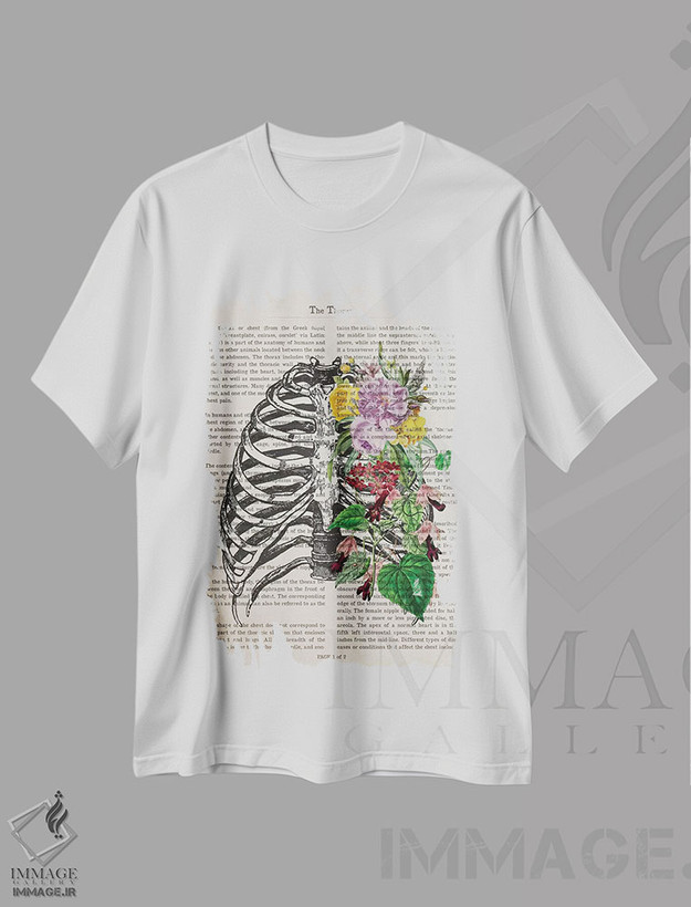 تیشرت طرح دار قفسه سینه، تزئینی اثر پیکسل کهنه | فروشگاه ایماژ