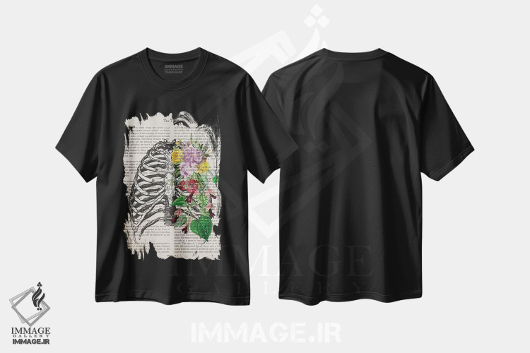 تیشرت طرح دار قفسه سینه، تزئینی اثر پیکسل کهنه | immage.ir