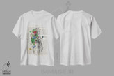 تیشرت طرح دار چاپ هنری آناتومی پا با گل، هنر دیجیتال اثر پیکسل کهنه | فروشگاه ایماژ