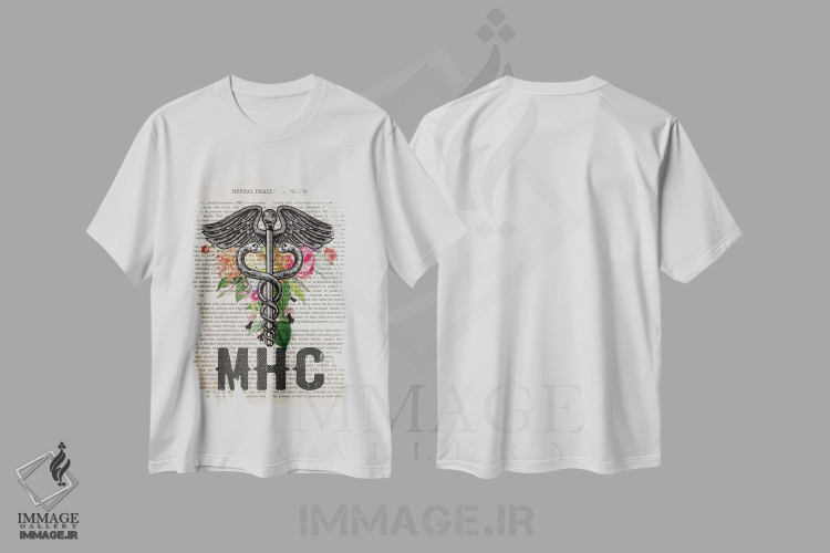 تیشرت طرح دار مشاور سلامت روانهمراه با گل ها، هنر دیجیتال اثر پیکسل کهنه | immage.ir
