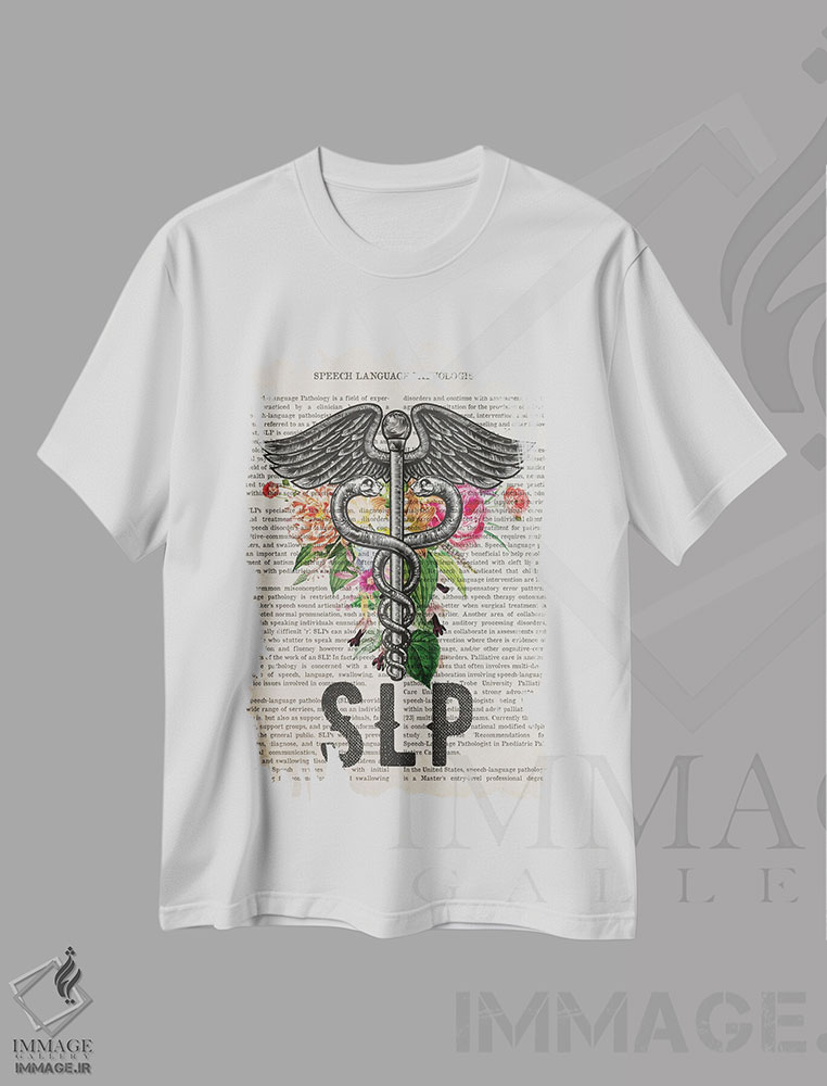 تیشرت طرح دار متخصص گفتاردرمانیبا گل ها، هنر دیجیتال اثر پیکسل کهنه | immage.ir