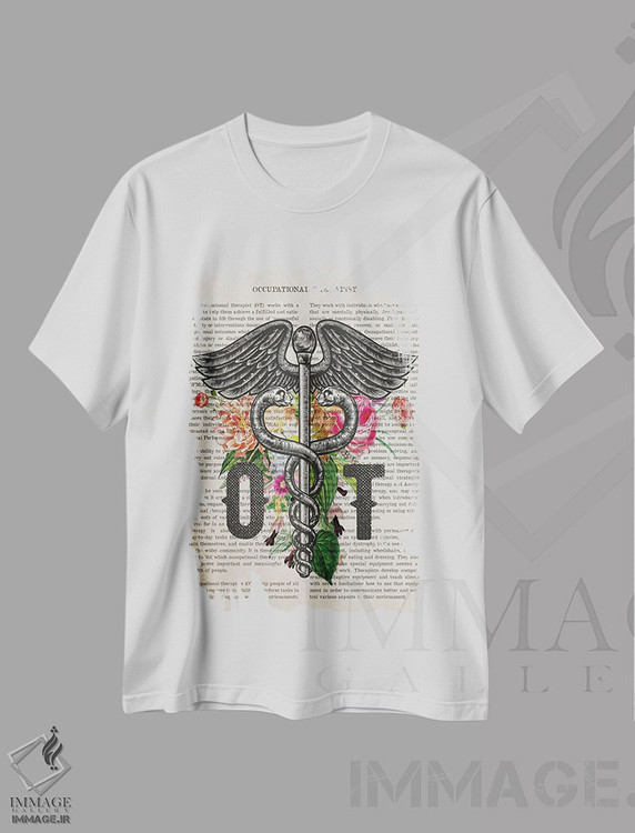تیشرت طرح دار چاپ کاردرمانگربا گل ها، هنر دیجیتال اثر پیکسل کهنه | immage.ir