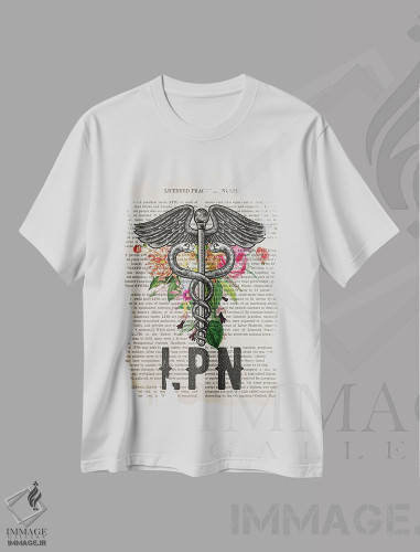تیشرت طرح دار چاپ پرستار عملی مجازبا گل ها، هنر دیجیتال اثر پیکسل کهنه | فروشگاه ایماژ