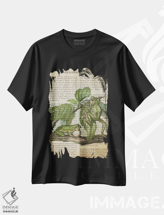 تیشرت طرح دار چاپ وینتیج قورباغه درختی، تزئینی اثر پیکسل کهنه | immage.ir