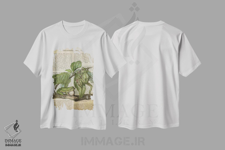 تیشرت طرح دار چاپ وینتیج قورباغه درختی، تزئینی اثر پیکسل کهنه | فروشگاه ایماژ