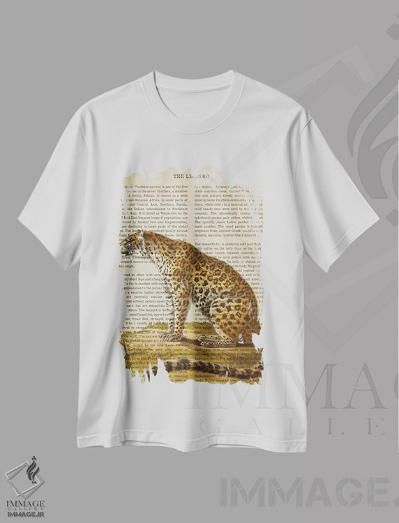 تیشرت طرح دار چاپ وینتیج یوزپلنگ، تزئینی اثر پیکسل کهنه | immage.ir