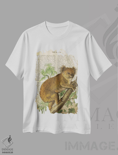 تیشرت طرح دار چاپ وینتیج کوآلا، تزئینی اثر پیکسل کهنه | فروشگاه ایماژ