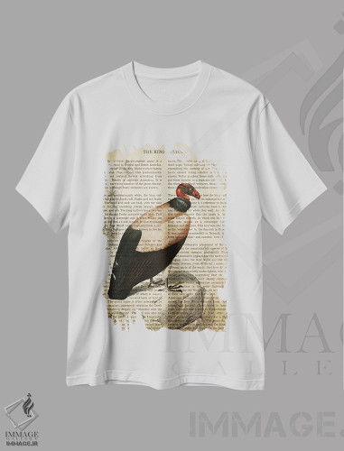 تیشرت طرح دار چاپ وینتیج کرکس پادشاه، تزئینی اثر پیکسل کهنه | فروشگاه ایماژ
