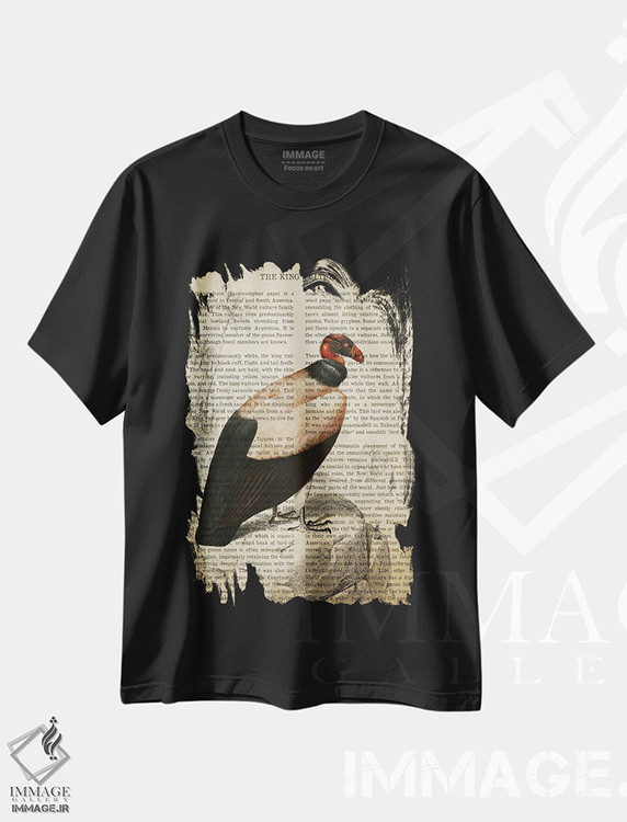 تیشرت طرح دار چاپ وینتیج کرکس پادشاه، تزئینی اثر پیکسل کهنه | immage.ir