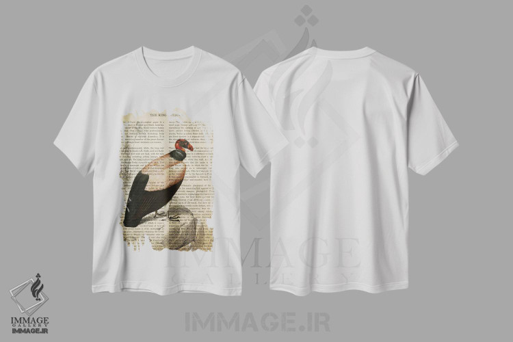 تیشرت طرح دار چاپ وینتیج کرکس پادشاه، تزئینی اثر پیکسل کهنه | فروشگاه ایماژ