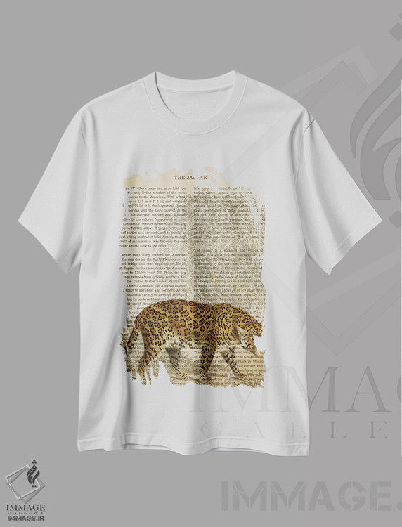 تیشرت طرح دار چاپ وینتیج جگوار، تزئینی اثر پیکسل کهنه | immage.ir