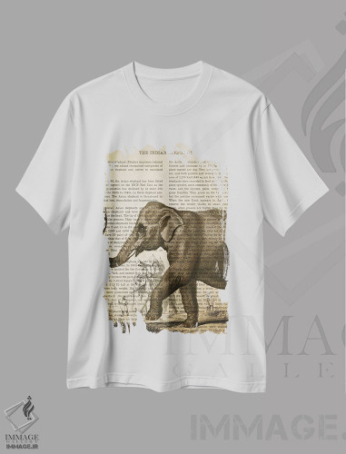تیشرت طرح دار چاپ وینتیج فیل، تزئینی اثر پیکسل کهنه | فروشگاه ایماژ