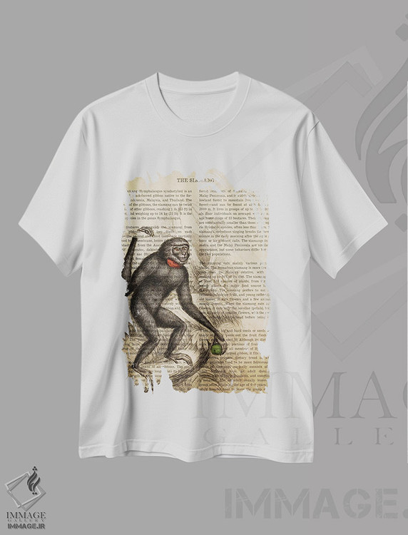 تیشرت طرح دار چاپ وینتیج سیامانگ، تزئینی اثر پیکسل کهنه | immage.ir