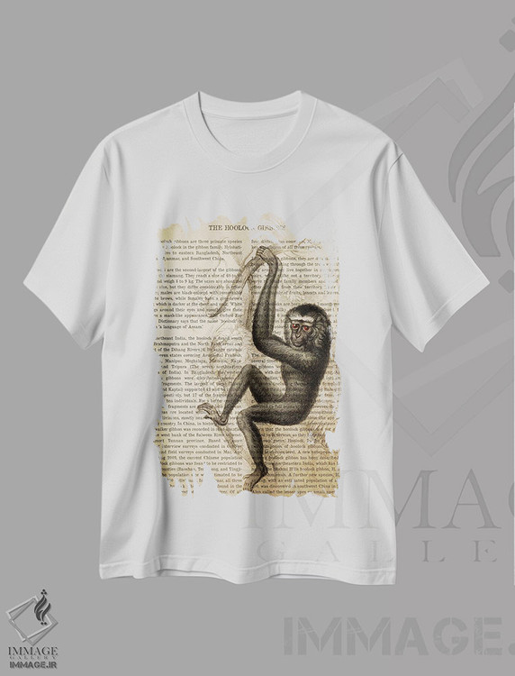 تیشرت طرح دار چاپ وینتیج گیبون هولوک، تزئینی اثر پیکسل کهنه | فروشگاه ایماژ