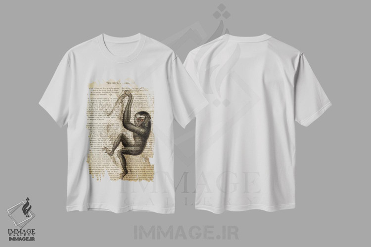 تیشرت طرح دار چاپ وینتیج گیبون هولوک، تزئینی اثر پیکسل کهنه | فروشگاه ایماژ