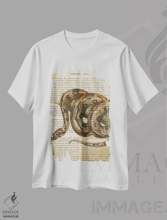 تیشرت طرح دار چاپ وینتیج مار بوآ کُنستریکتر، تزئینی اثر پیکسل کهنه | immage.ir