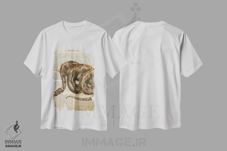 تیشرت طرح دار چاپ وینتیج مار بوآ کُنستریکتر، تزئینی اثر پیکسل کهنه | immage.ir