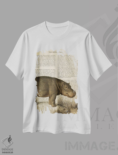 تیشرت طرح دار چاپ وینتیج اسب آبی، تزئینی اثر پیکسل کهنه | فروشگاه ایماژ