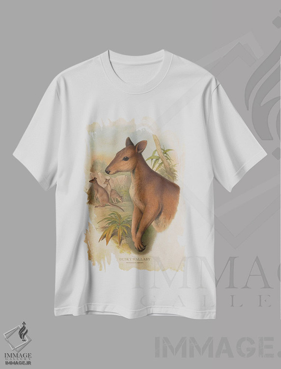 تیشرت طرح دار والابی دودی رنگ، تزئینی اثر پیکسل کهنه | فروشگاه ایماژ