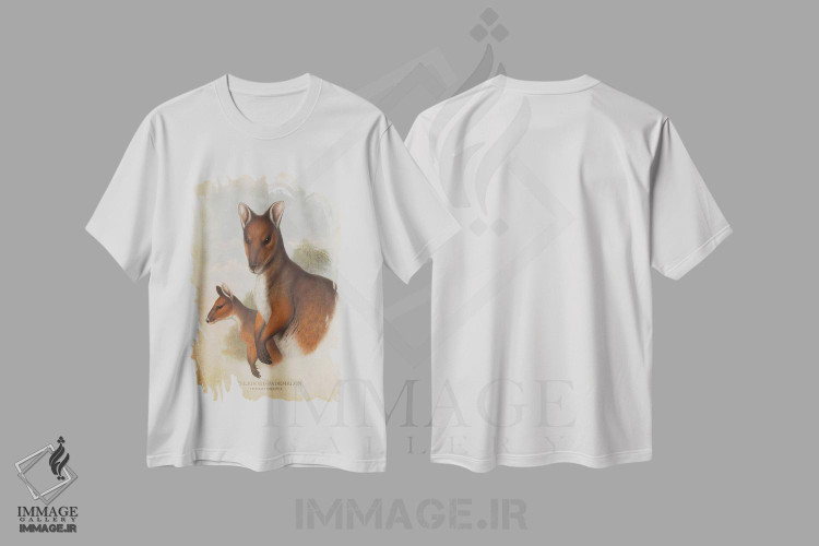 تیشرت طرح دار پادملون پا قرمز، دست نقاشی و طراحی دستی اثر پیکسل کهنه | فروشگاه ایماژ