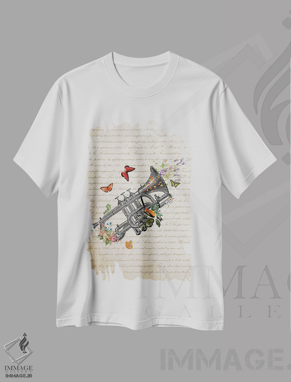 تیشرت طرح دار کرنت با گل ها، تزئینی اثر پیکسل کهنه | immage.ir