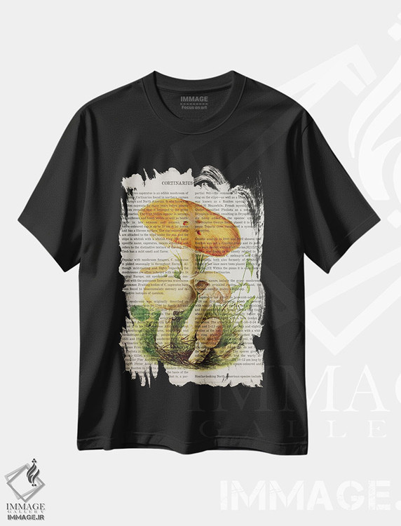 تیشرت طرح دار قارچ کرتینداریوس کاپراتوس، تزئینی اثر پیکسل کهنه | فروشگاه ایماژ
