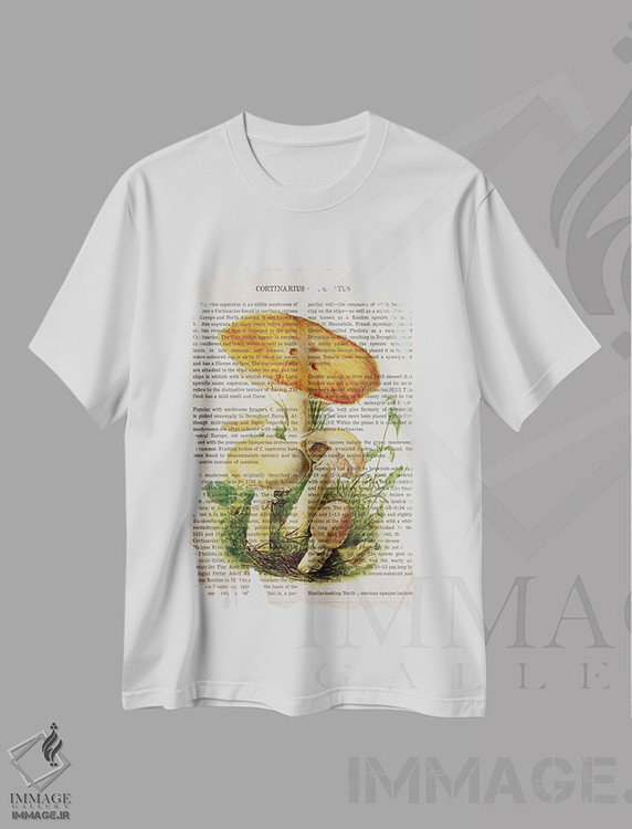 تیشرت طرح دار قارچ کرتینداریوس کاپراتوس، تزئینی اثر پیکسل کهنه | immage.ir