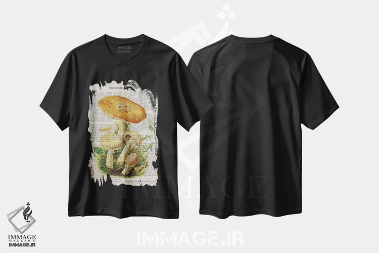 تیشرت طرح دار قارچ کرتینداریوس کاپراتوس، تزئینی اثر پیکسل کهنه | فروشگاه ایماژ