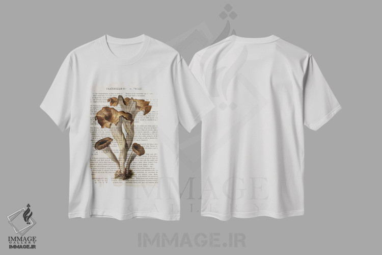 تیشرت طرح دار قارچ کراترلوس کورنوکوپیوییدس، تزئینی اثر پیکسل کهنه | فروشگاه ایماژ