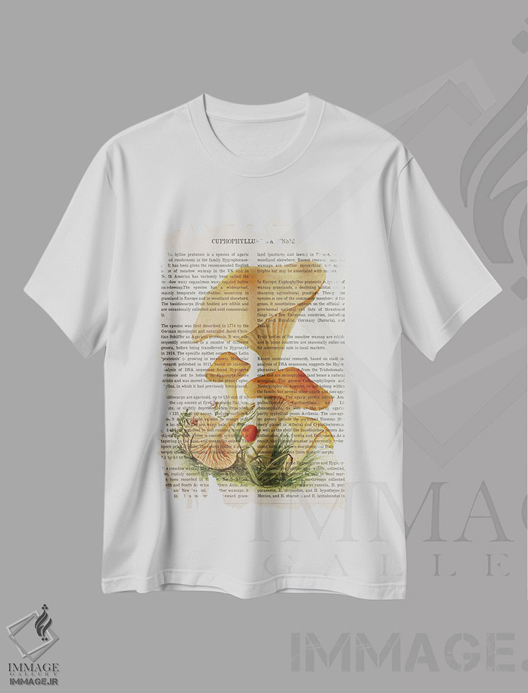 تیشرت طرح دار قارچ کوفوفیلوس پراتنسیس، تزئینی اثر پیکسل کهنه | immage.ir
