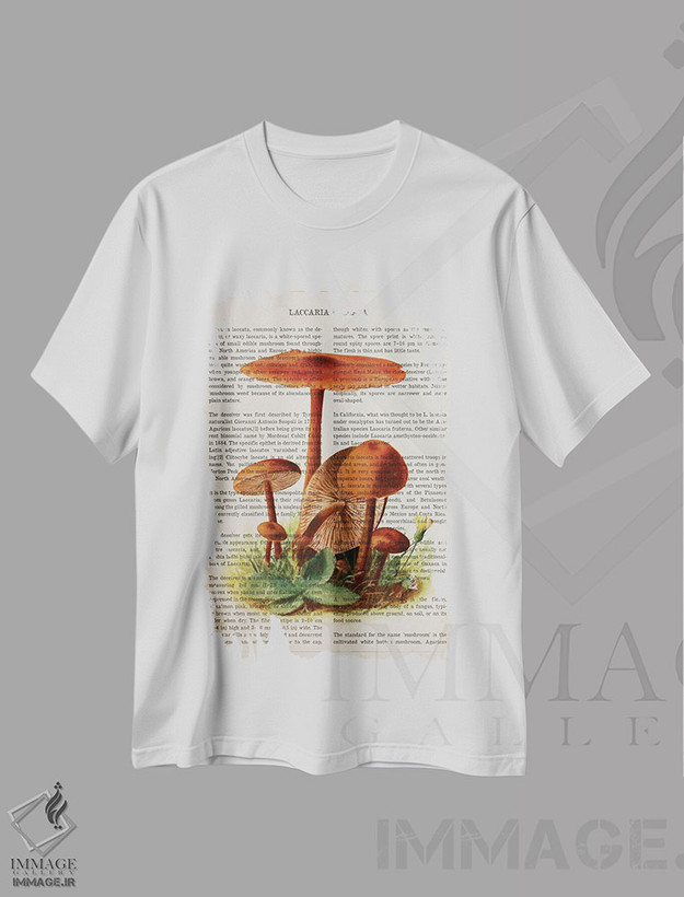 تیشرت طرح دار قارچ لاکاریا لاکاتا، تزئینی اثر پیکسل کهنه | فروشگاه ایماژ
