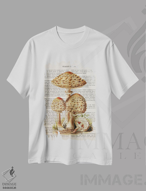 تیشرت طرح دار قارچ چتر shaggy، تزئینی اثر پیکسل کهنه | immage.ir