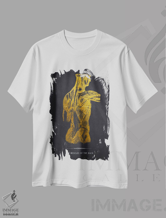 تیشرت طرح دار چاپ آناتومی عضلات پشت بدن، هنر دیجیتال اثر پیکسل کهنه | immage.ir