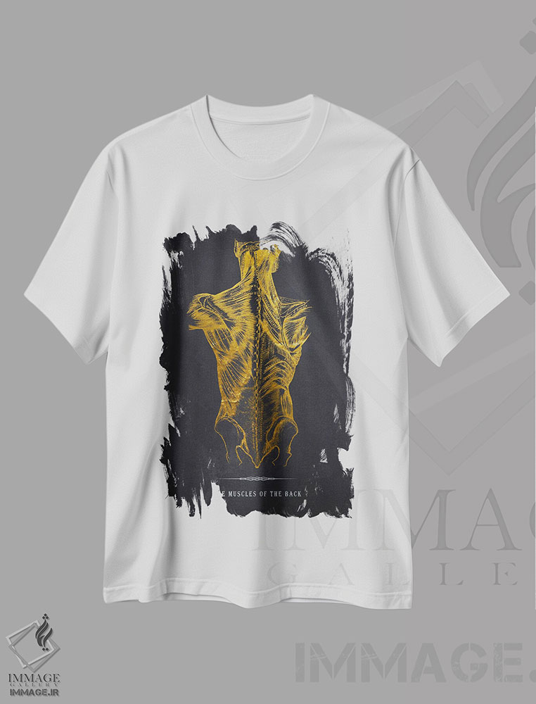 تیشرت طرح دار چاپ آناتومی عضلات پشت بدن، هنر دیجیتال اثر پیکسل کهنه | immage.ir
