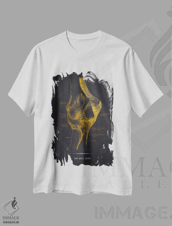 تیشرت طرح دار چاپ آناتومی مفصل زانو، هنر دیجیتال اثر پیکسل کهنه | immage.ir