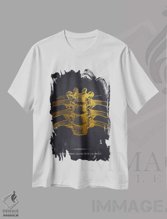 تیشرت طرح دار چاپ آناتومی ستون فقرات با رباط ها، هنر دیجیتال اثر پیکسل کهنه | immage.ir