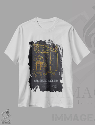 تیشرت طرح دار طرح ثبت اختراع دستگاه بیهوشی، هنر دیجیتال اثر پیکسل کهنه | فروشگاه ایماژ