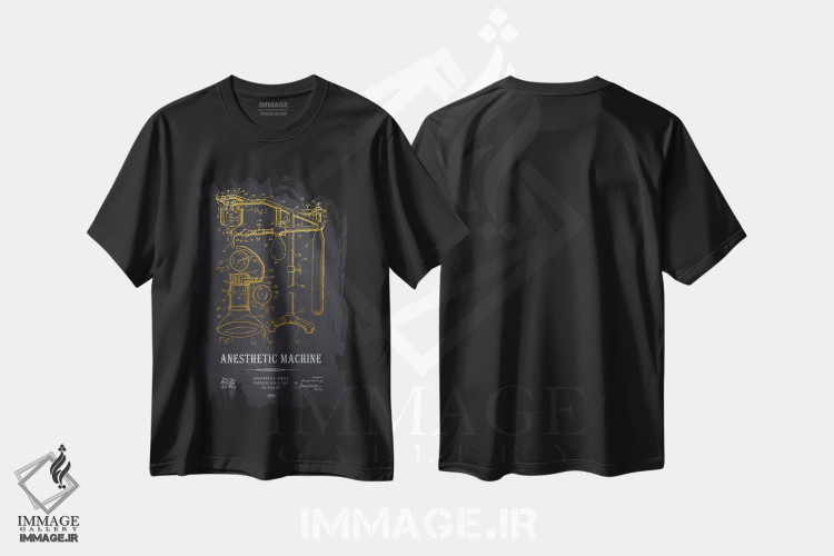 تیشرت طرح دار طرح ثبت اختراع دستگاه بیهوشی، هنر دیجیتال اثر پیکسل کهنه | immage.ir