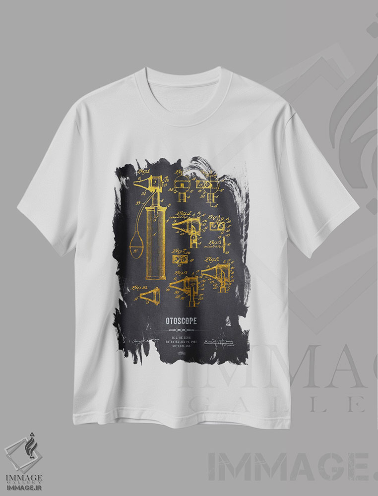 تیشرت طرح دار طرح ثبت اختراع اتوسکوپ، هنر دیجیتال اثر پیکسل کهنه | immage.ir