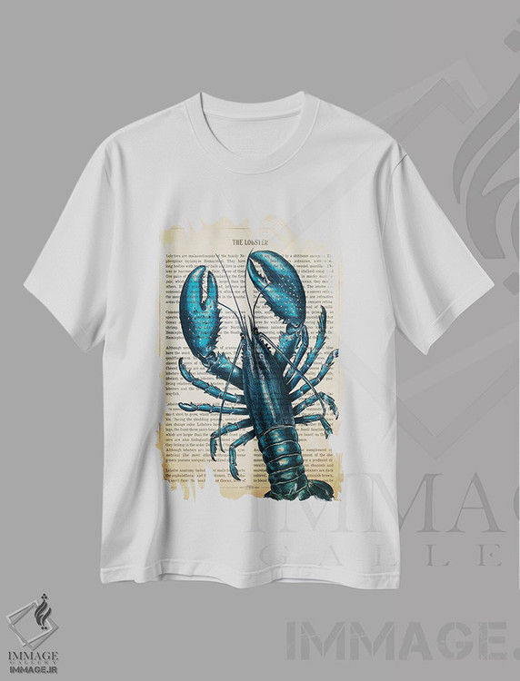 تیشرت طرح دار خرچنگ آبی، هنر دیجیتال اثر پیکسل کهنه | فروشگاه ایماژ