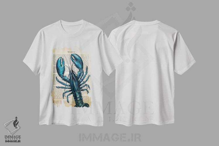 تیشرت طرح دار خرچنگ آبی، هنر دیجیتال اثر پیکسل کهنه | فروشگاه ایماژ