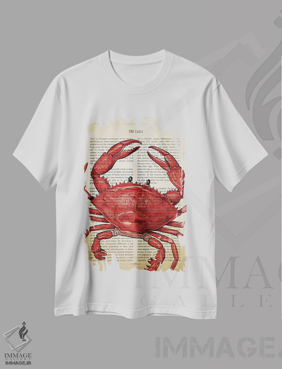 تیشرت طرح دار خرچنگ قرمز، هنر دیجیتال اثر پیکسل کهنه | فروشگاه ایماژ